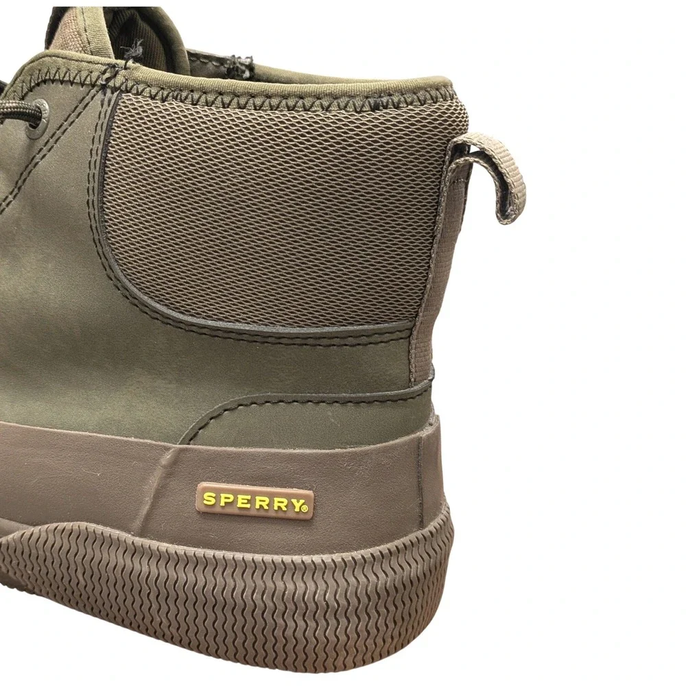 Sperry Mens Halyard Storm Boot Olive Green STS24431 Size 10 High Top Boot Duck